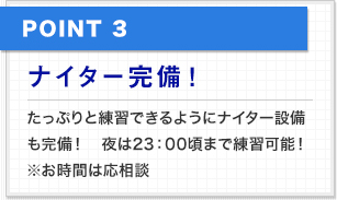 ナイター完備